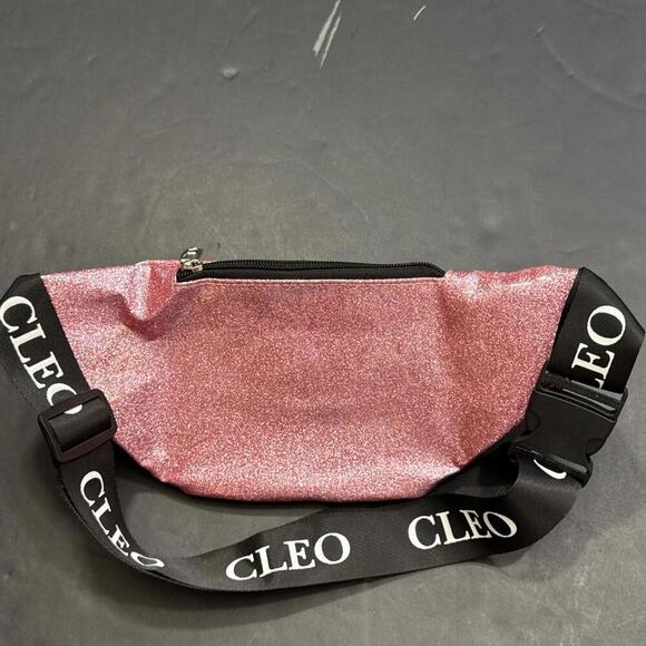 Cleo Pink Glitter Preppy Designer Fanny Pack Outdoor Waist Belt Bag - Picture 3 of 12